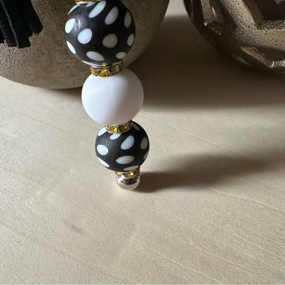 Mickey Mouse Silicone Keychain With Black Tassel‎